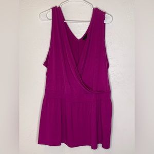 Lane Bryant 26/28 Fuchsia Purple Sleeveless V-neck Blouse